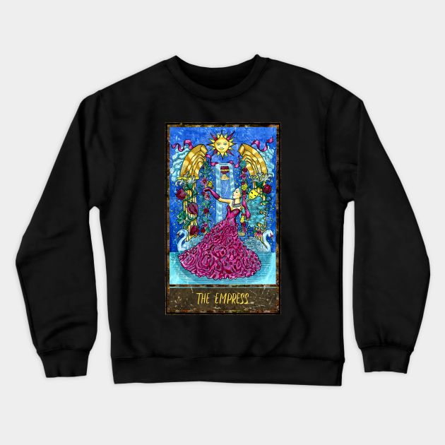 The Empress. Magic Gate Tarot Card Design. Crewneck Sweatshirt by Mystic Arts